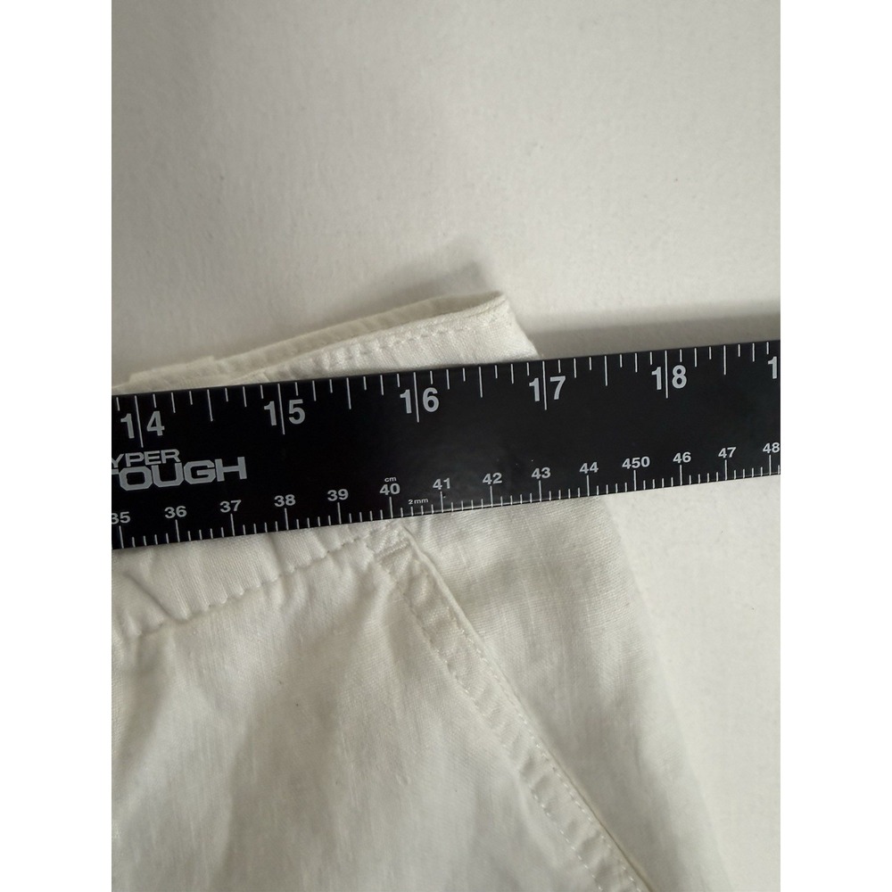 Caribbean Mens White 100% Linen Cargo Shorts 34x11 Relax Beach Resort Vacation - Picture 12 of 13